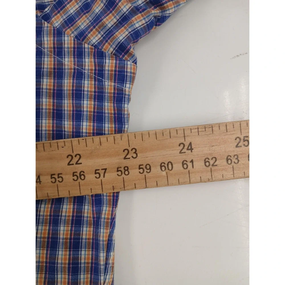 Ralph Lauren Shirt Mens Medium Blue Plaid Classic Fit Button‎ Down Long Sleeve